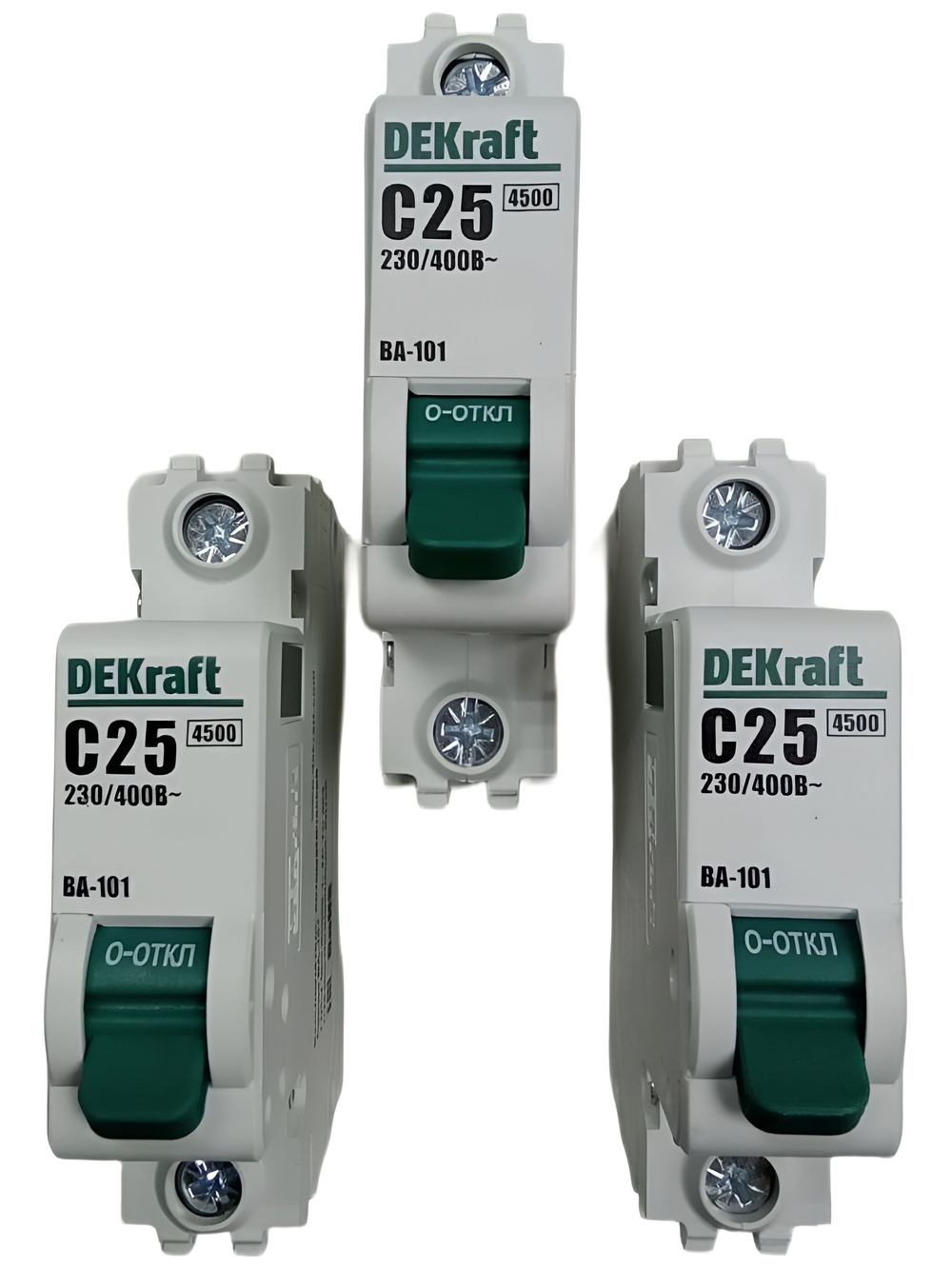 Автоматический выключатель 1-пол. 25А тип C 4,5кА серия ВА-101 DEKraft (3шт)
