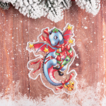 Наклейка на стекло «Дракон со звёздами» 15*20 см