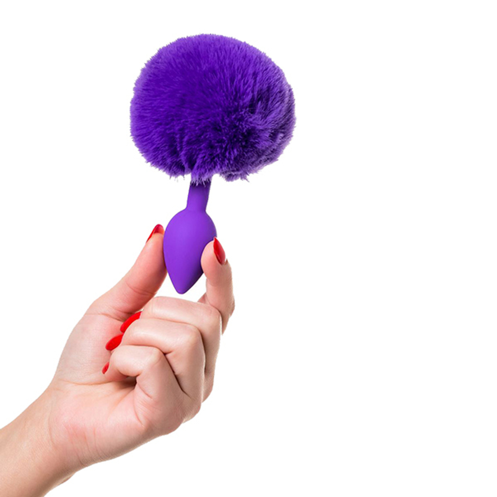 Фиолетовая анальная втулка 13см с фиолетовым пушистым хвостиком ToyFa ToDo Sweet Bunny 357014