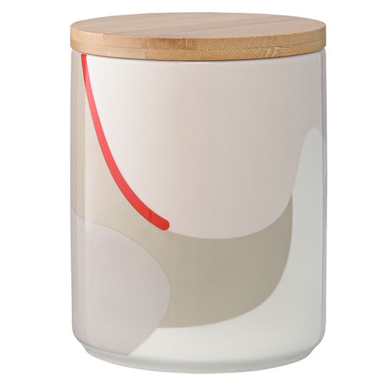 Банка для хранения бежевого цвета с авторским принтом из коллекции freak fruit, 1,25л