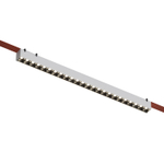 DK5573-WB Cветильник для трека-ремня Belty, серия Grill, со светодиодом, L642*W40*H45мм, 48V DC, 24W, RA90, 24°, 3000K, IP20, белый с черным, алюминий