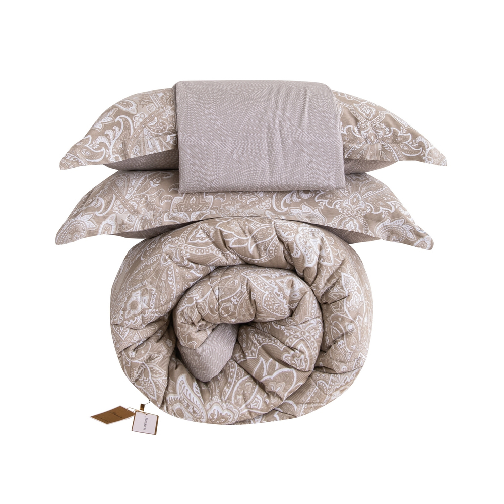 Комплект постельного белья Сатин с Одеялом 100% хлопок на резинке OBR170