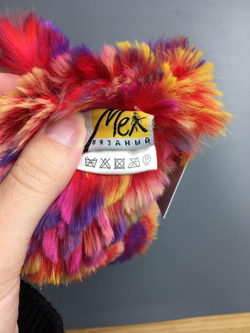 Шарф Вязаный Мех разноцветный