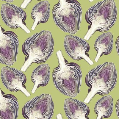 Артишок на оливковом фоне