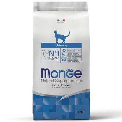 Сухой корм Monge Cat Urinary Rich in Chicken для кошек с курицей профилактика МКБ, пакет 1,5кг
