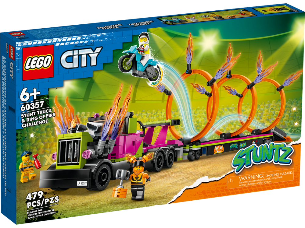 Конструктор лего City Stunt Truck and Ring of Fire 60357
