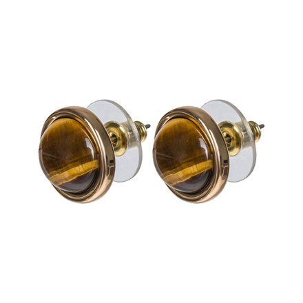 Серьги пусеты Fiore Luna TIGER EYE LE1110 BR/G