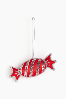 H&M ЕЛОЧНОЕ УКРАШЕНИЕ С ВЫШИВКОЙ, КРАСНЫЙ