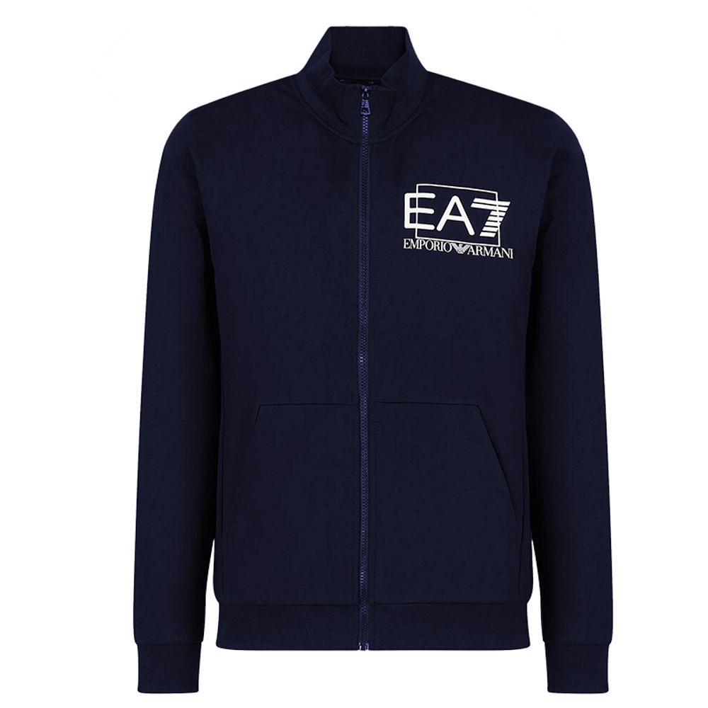Мужская теннисная кофта EA7 Man Jersey Sweatshirt - navy blue