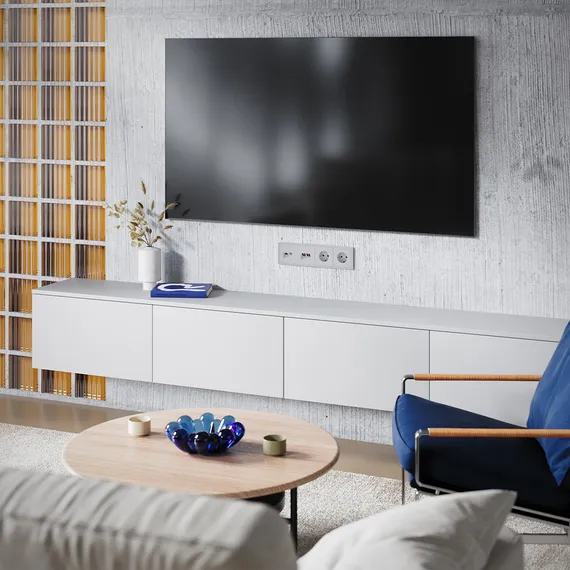 Накладка для розетки TV+RJ45 кат. 6, S70 (серый) vls002716