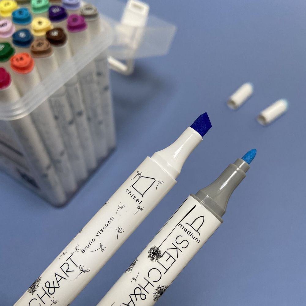 Набор маркеров для скетчинга 36цв, 1,0-5,0мм, двусторонние, Bruno Visconti Sketch&amp