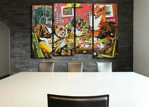 Модульная картина "Животный азарт"