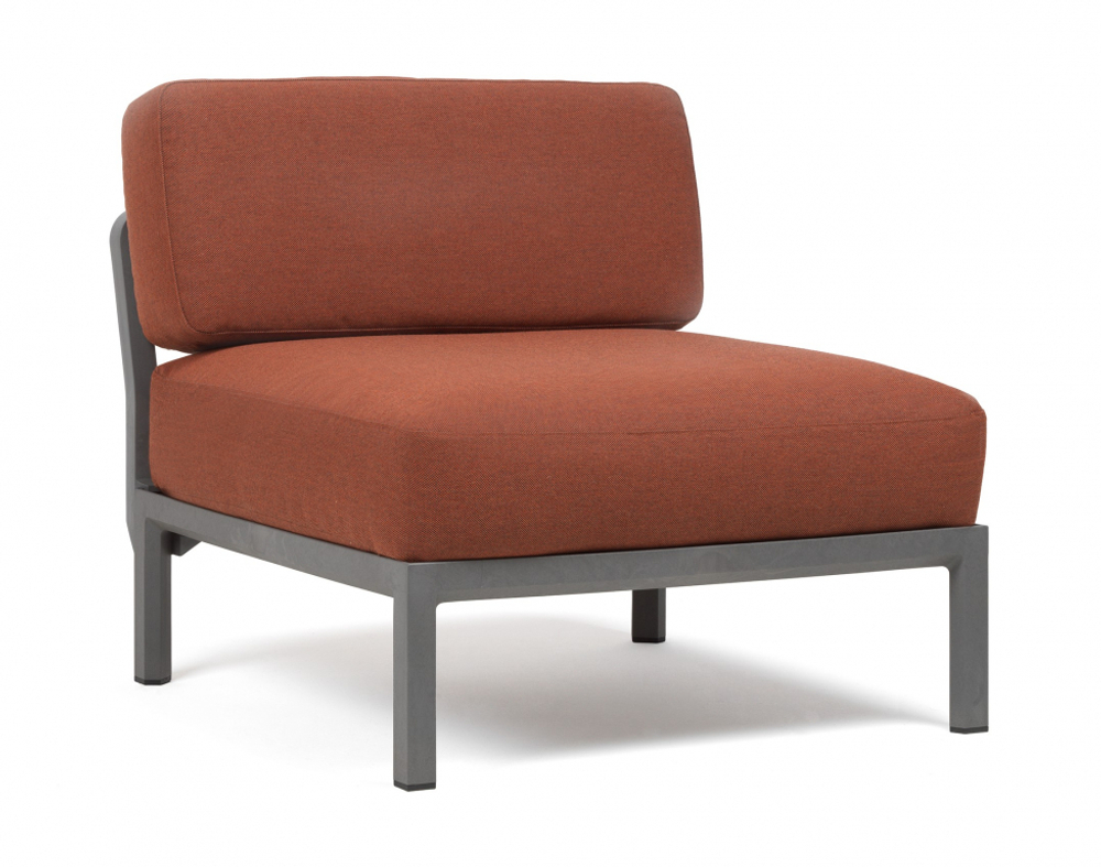 Диван пластиковый с подушками Nardi Maximo 2, базальт, корица