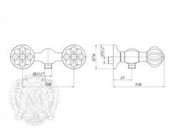Смеситель для душа Migliore Olivia 18998 Белый/бронза схема
