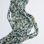 Моховой агат натуральный, куб 2,7мм, микроогранка