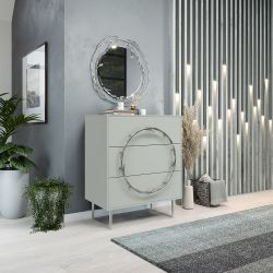 Комод Арт Колор matte Стайл Сильвер с 3 ящиками Серый дым матовый