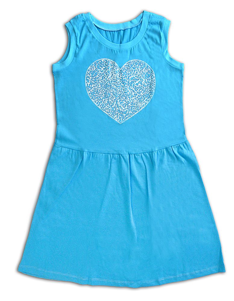 Платье-сарафан  для девочки голубое