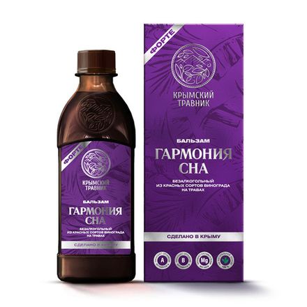 Бальзам безалкогольный "Гармония сна" из красных сортов винограда на травах