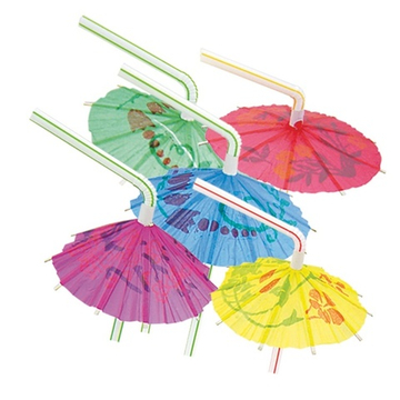 Трубочки для коктейля «Зонтик», 24 см, 12 шт