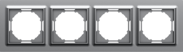 Рамка 4-я,  Wave матовый серый,  серия A07