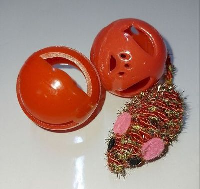 Набор игрушек для кошек "Чистый котик" 2 мячика, 1 мышь пластик, текстиль D-set23