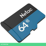 Карта памяти Netac P500 Standard 64GB + адаптер (NT02P500STN-064G-R)