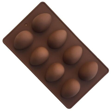 Форма силиконовая для шоколада и мастики "Яйцо" 8 ячеек, H6 см