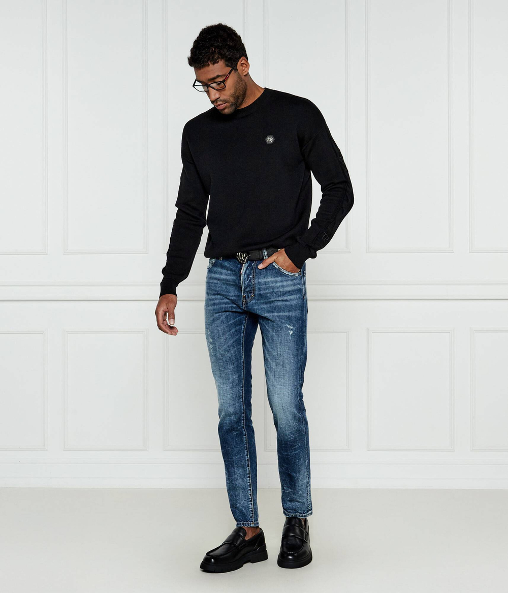 Шерстяной свитер Philipp Plein - черный(MKO1421 PTE003N)