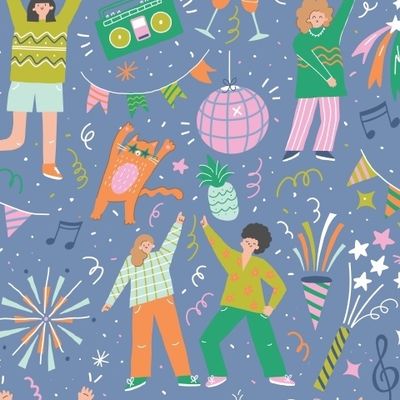 Вечеринка на синем фоне