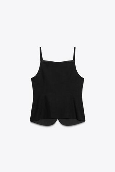 ZARA ТОП-ЖИЛЕТ С ПУГОВИЦАМИ, ЧЕРНЫЙ