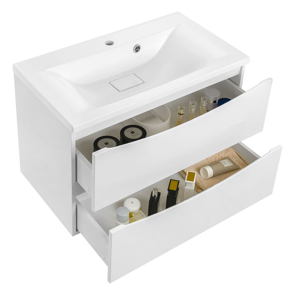 База под раковину Mia 750 подвесная, 2 выкатных ящика soft close, G.White