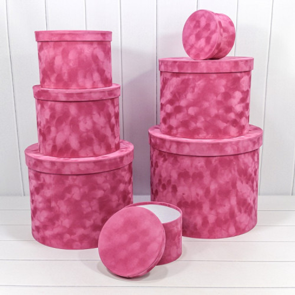 Коробка 40х33 см Набор 7 шт "Бархатный" Кожа крокодила (Лиловый)