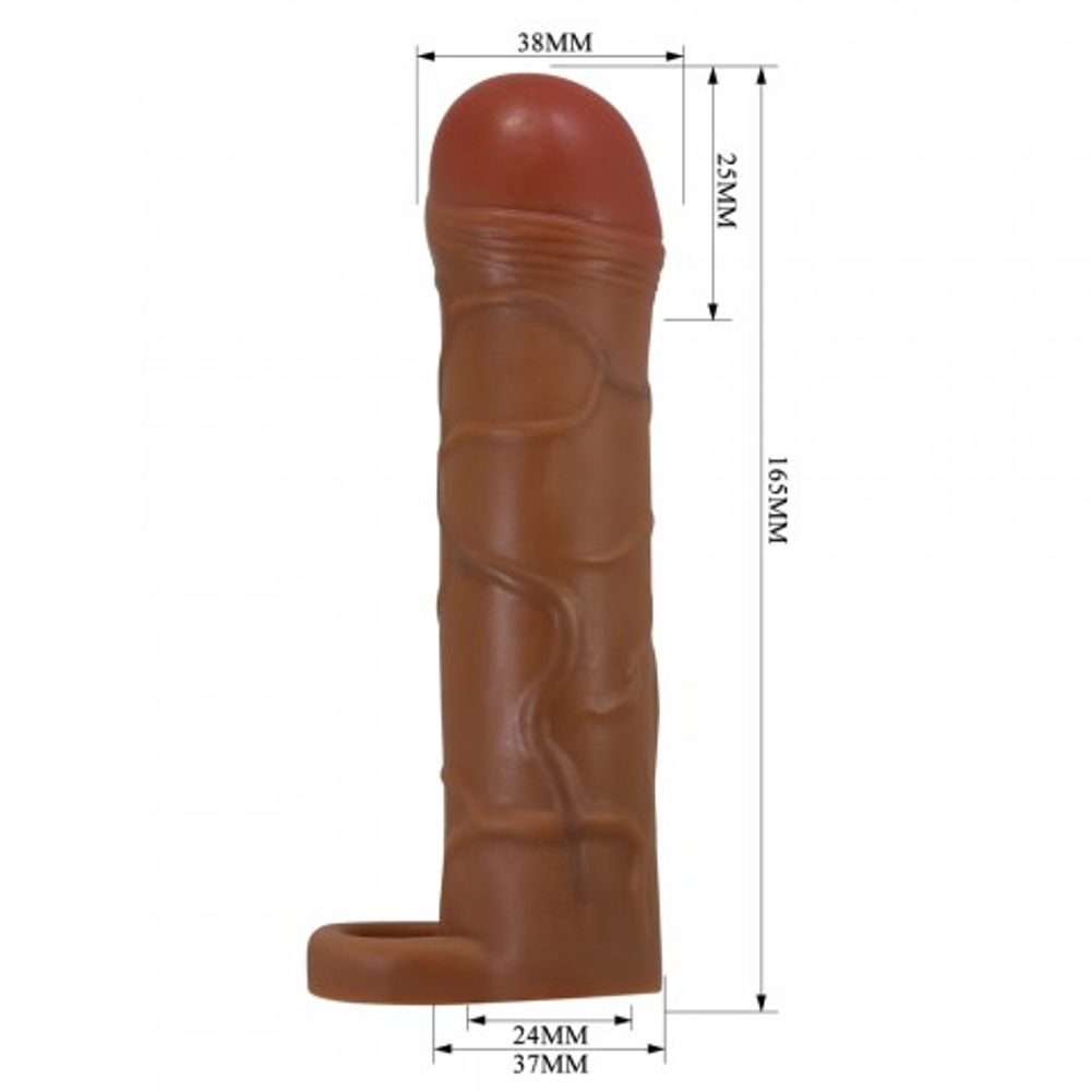 Реалистичная насадка на пенис Bunion (16,5 см) коричневая