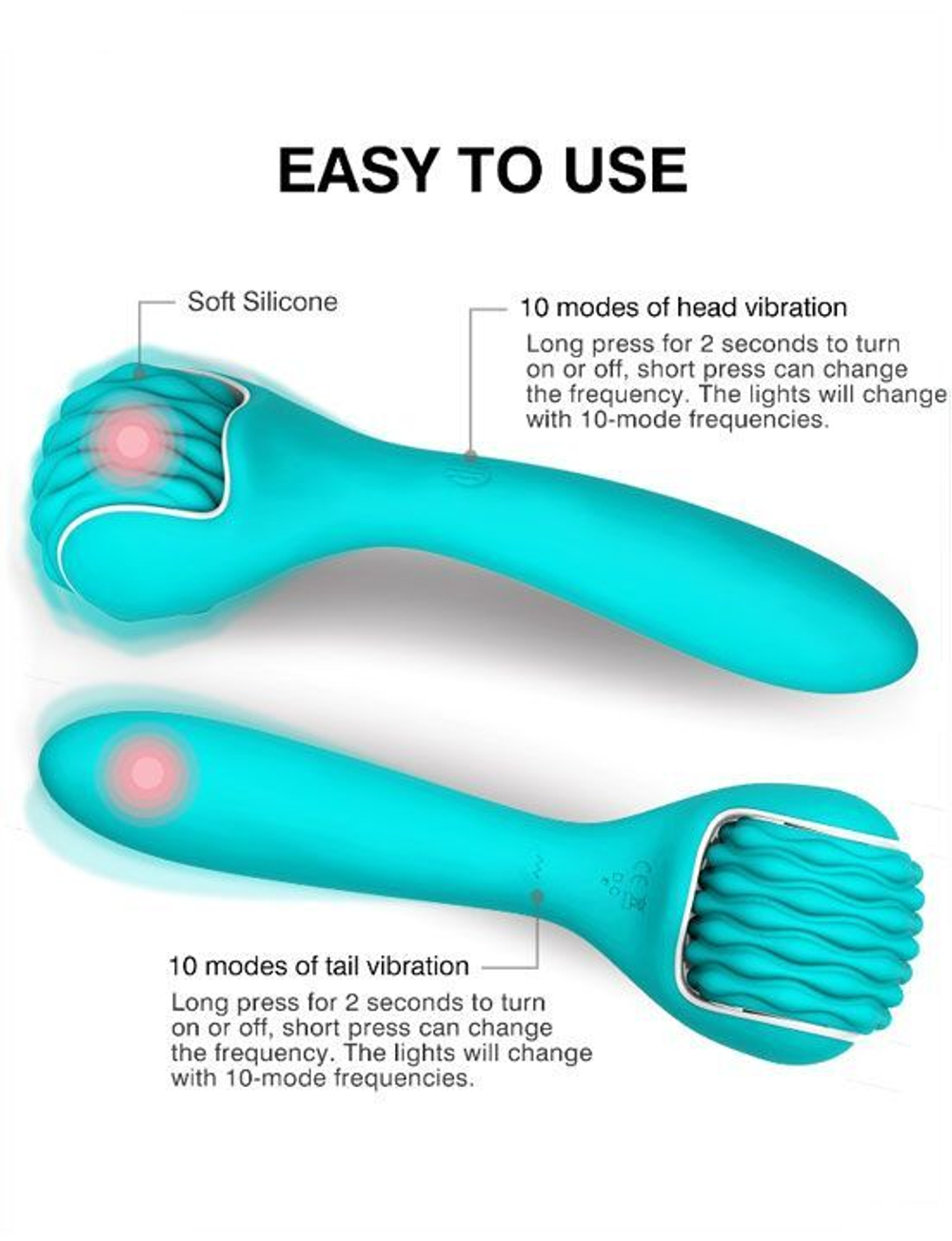 Зеленый вибратор-массажёр Rock - 22,8 см. (Цвет: зеленый)