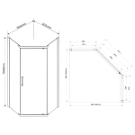 Душевой уголок Stresa VSP-1S900CL, 900*900, хром, стекло прозрачное , , шт