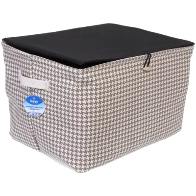 Короб для хранения с крышкой «ЭЛИНТ», цвет пастельно серый, 40*30*25см (лейбл Селфи)