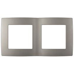 Рамка для розеток и выключателей ЭРА Серия 12 12-5002-16 на 2 поста, титан