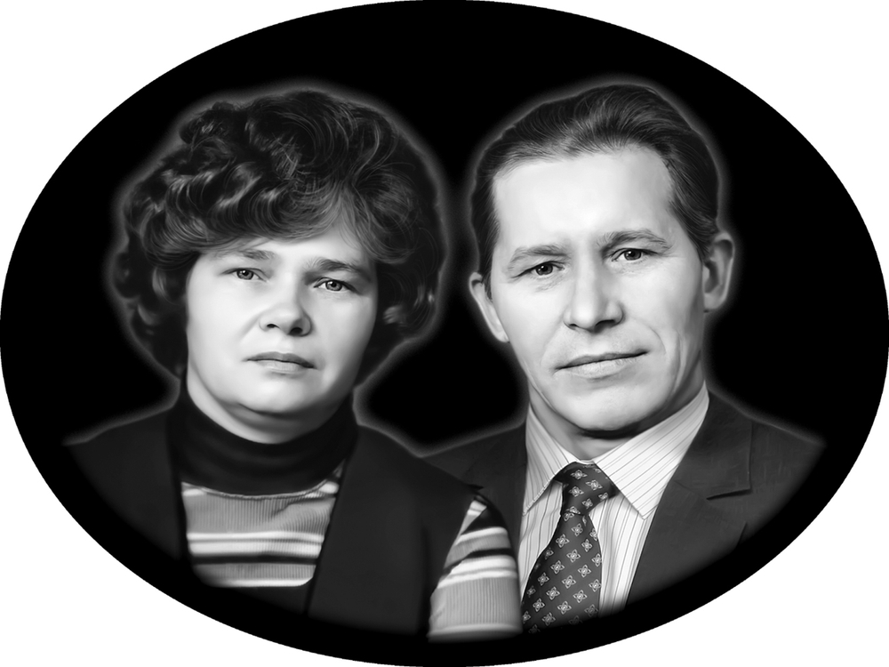 Горизонтальные портреты овальной формы для двоих на стеклокерамике