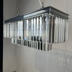 Подвесная Люстра Rh 1920S Odeon Clear Glass Fringe Chrome By Imperiumloft