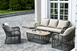 "Ницца" лаунж-зона из искусственного ротанга, цвет бронзовый