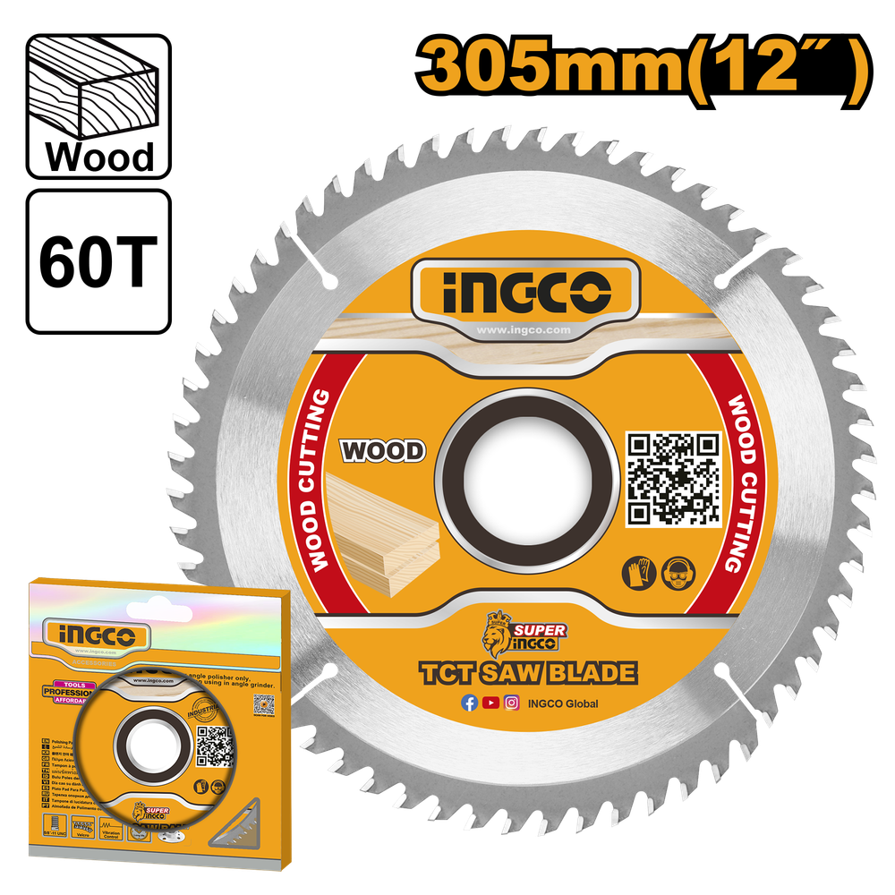 Диск пильный по дереву TCT INGCO TSB130523 INDUSTRIAL 305х30 мм 60Т