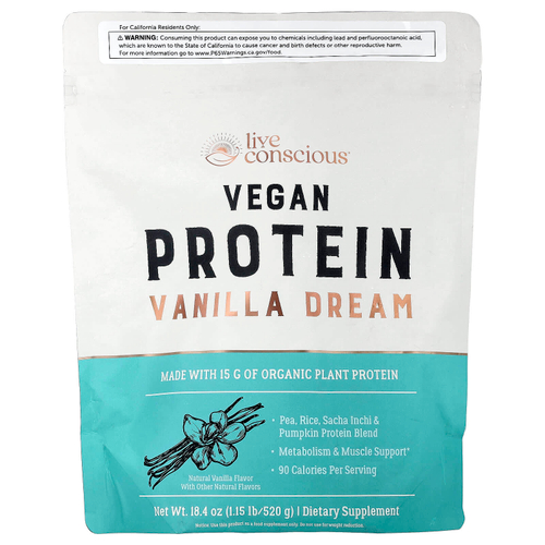 Live Conscious, Vegan Protein, Vanilla Dream, 520 г (1,15 фунта)