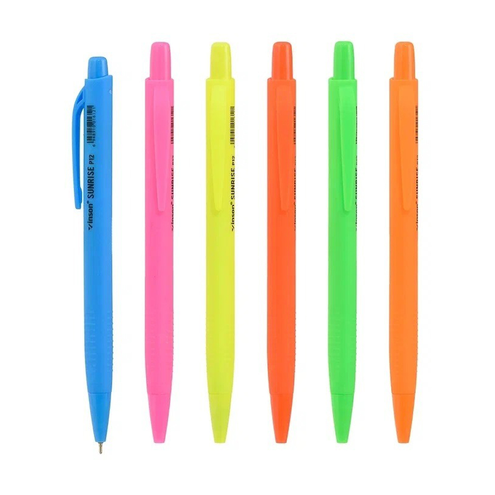 Ручка шариковая, масляная, автоматическая, Vinson, синие чернила, серия "VINSON SUNRISE", 36 шт