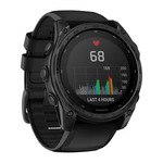 Спортивные часы Garmin tactix 8, 51 мм, Solar, чёрный нейлоновый ремешок, чёрный силиконовый ремешок Безель из титана, дисплей Solar со стеклом Power Sapphire. Силиконовый ремешок и нейлоновый ремешок с классическими застёжками — на запястье обхватом 127–