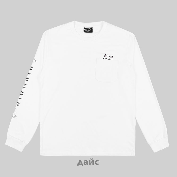 Лонгслив мужской Ripndip Lord Nermal Pocket артикул:RND0427 - купить в магазине Дайс