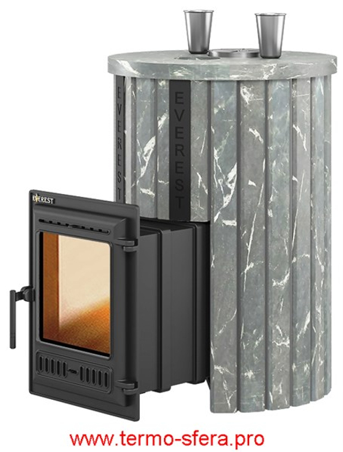 Печь для бани Эверест "Steam Master 30 ЧУГУН" Ламель Талькохлорит, S-20