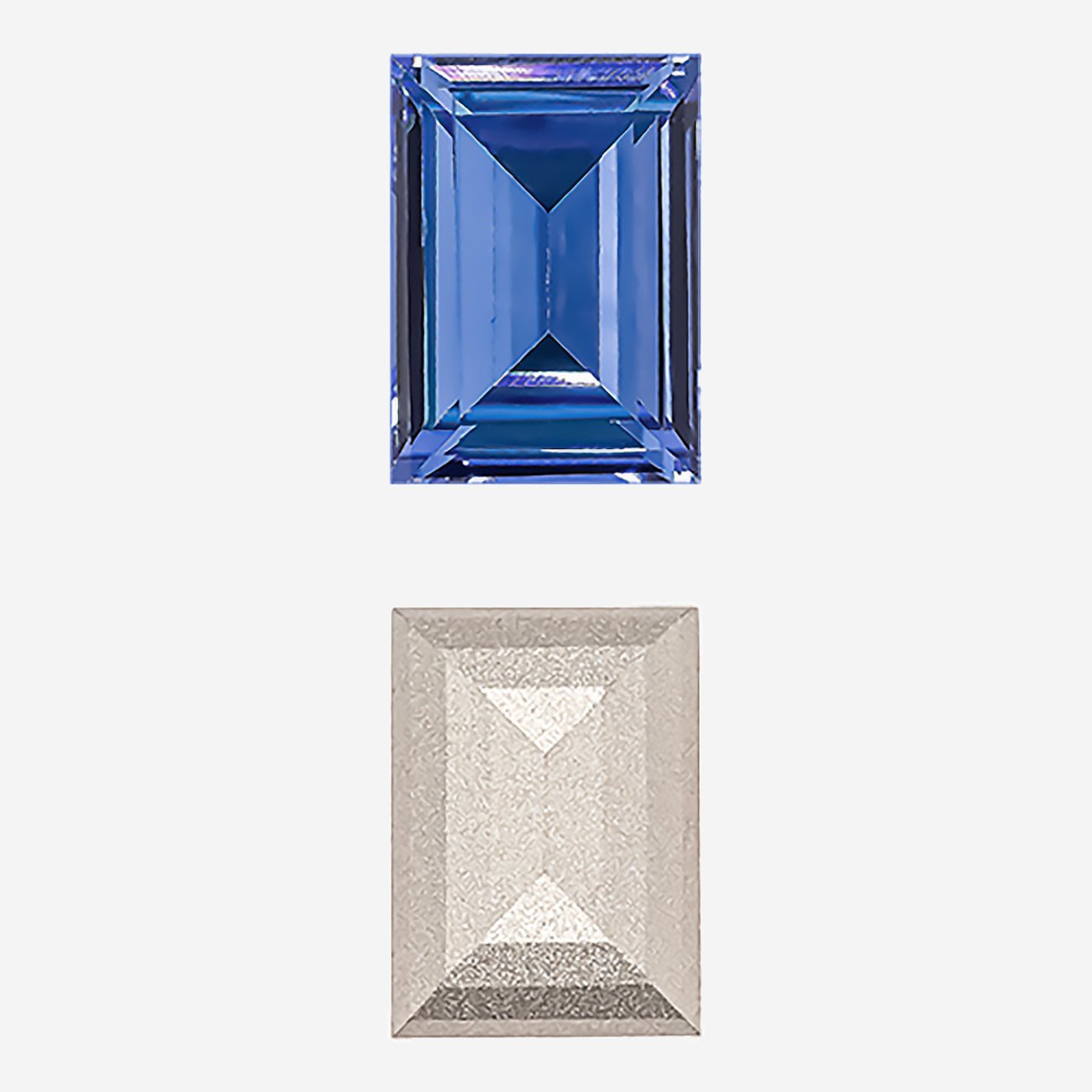 Кристалл Прямоугольник (Step Cut Fancy Stone), оттенок "Сапфир"/"Sapphire", 14*10мм