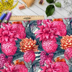 Ткань премиум таффета экзотический цветник