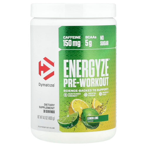 Dymatize, предтренировочный комплекс Energyze™, лимон и лайм, 400 г (14,1 унции)