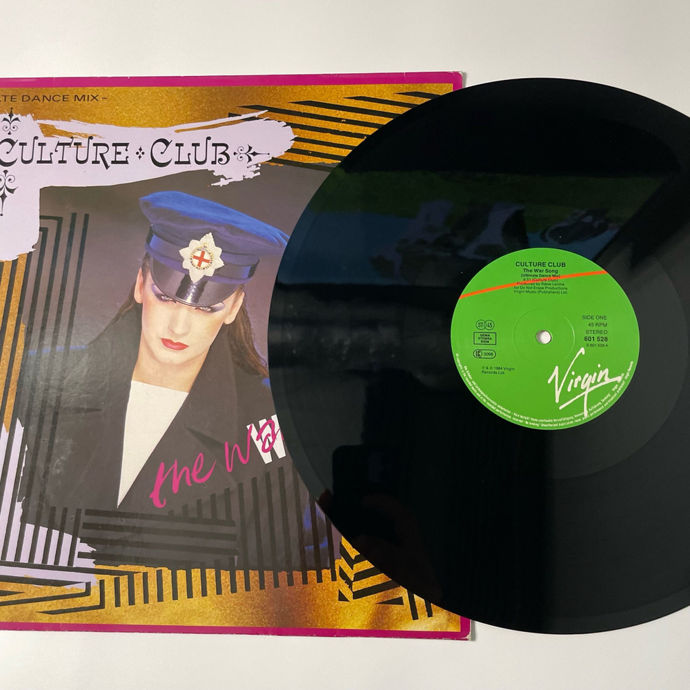 Винтажная виниловая пластинка LP Boy George Culture Club The War Song (Германия 1984) 45 RPM, Maxi-Single